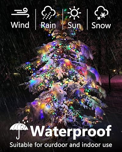 Miniatura 9 de Flacchi Control remoto 100 luces LED que cambian de color de 66 pies + 2 tiras de luces solares cada una de 72 pies con 200 luces LED