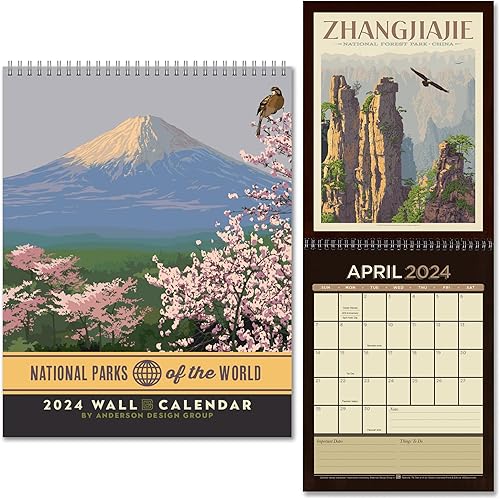 Miniatura 10 de Americanflat Anderson Design Group - Calendario 2024 de Parque Nacional Mundial 2024 - Calendario de pared grande con formato mensual - Calendario