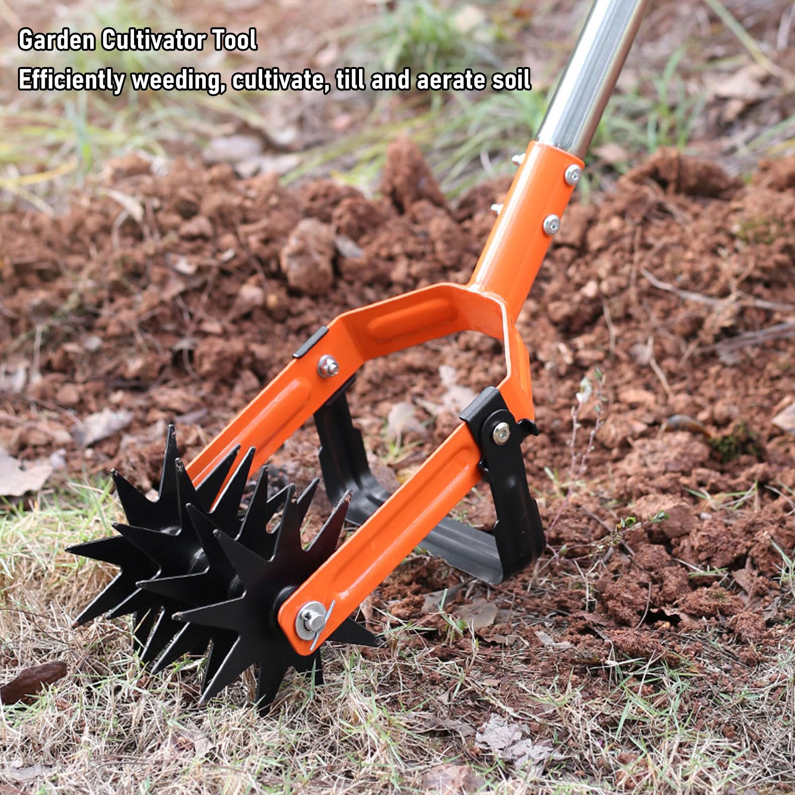 Attrezzo per Motozappa Manuale Regolabile per Coltivatore di Terreno da Giardino in Acciaio Inossidabile con Lama da Diserbo per Allentare, Riseminare e Miscelare Il