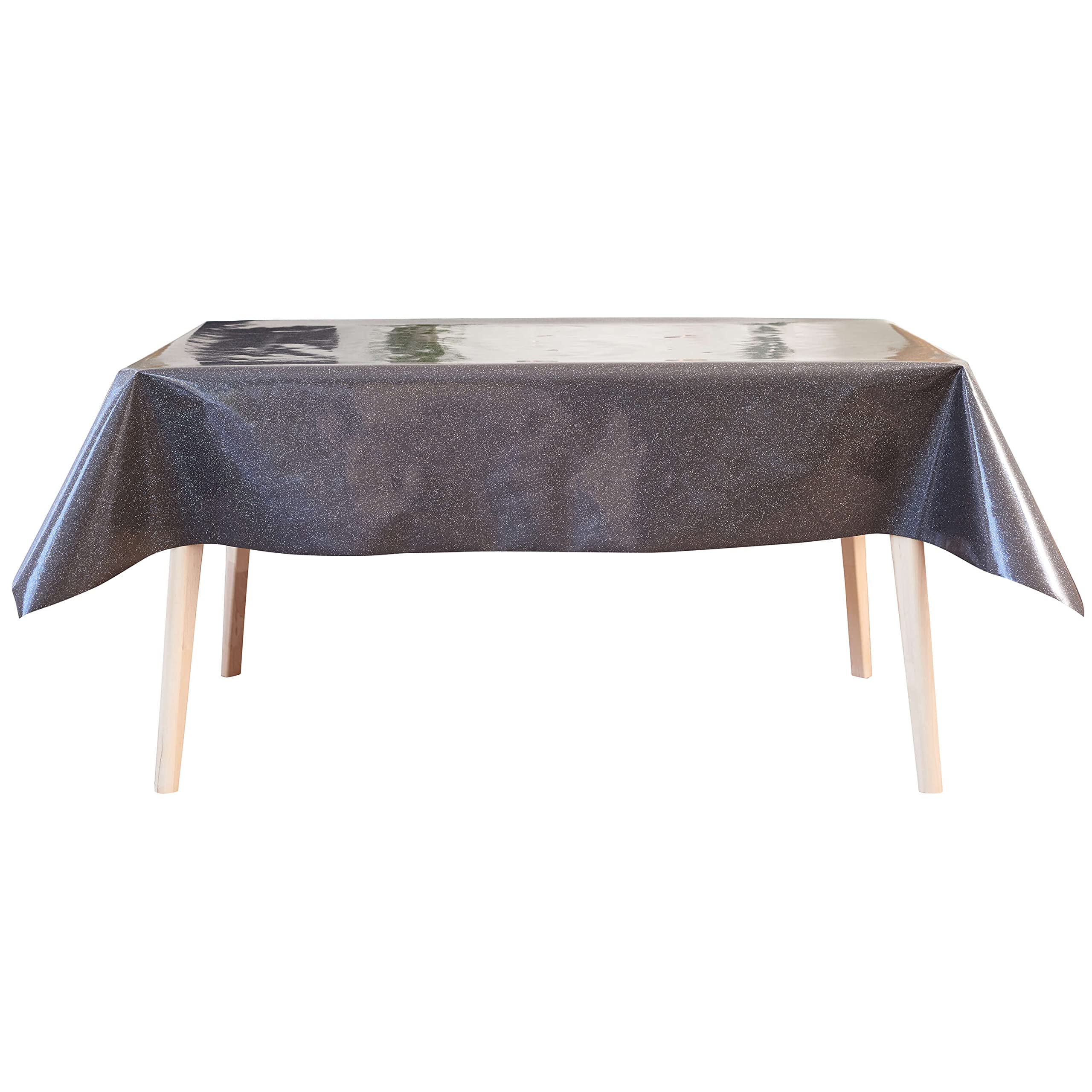 Jolee Glitter Plastic Table Cover | Sparkly Brown Vinyl | PVC Outdoor Table Cloth For Parties, Celebrations And Gatherings | Wipe Clean Table Protector | Party Table Cover For Any Size Or Shape Table