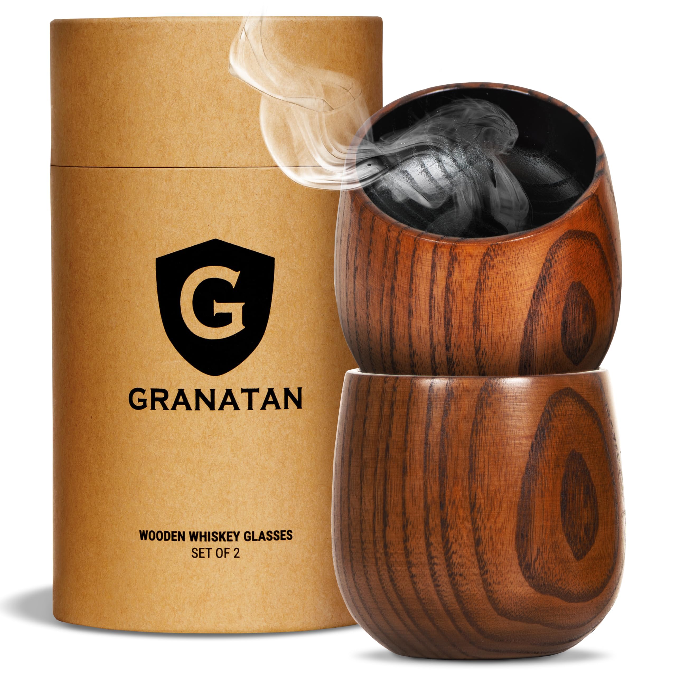 Amazon.com | Granatan Charred Wood Whiskey Tumbler (Set of 2