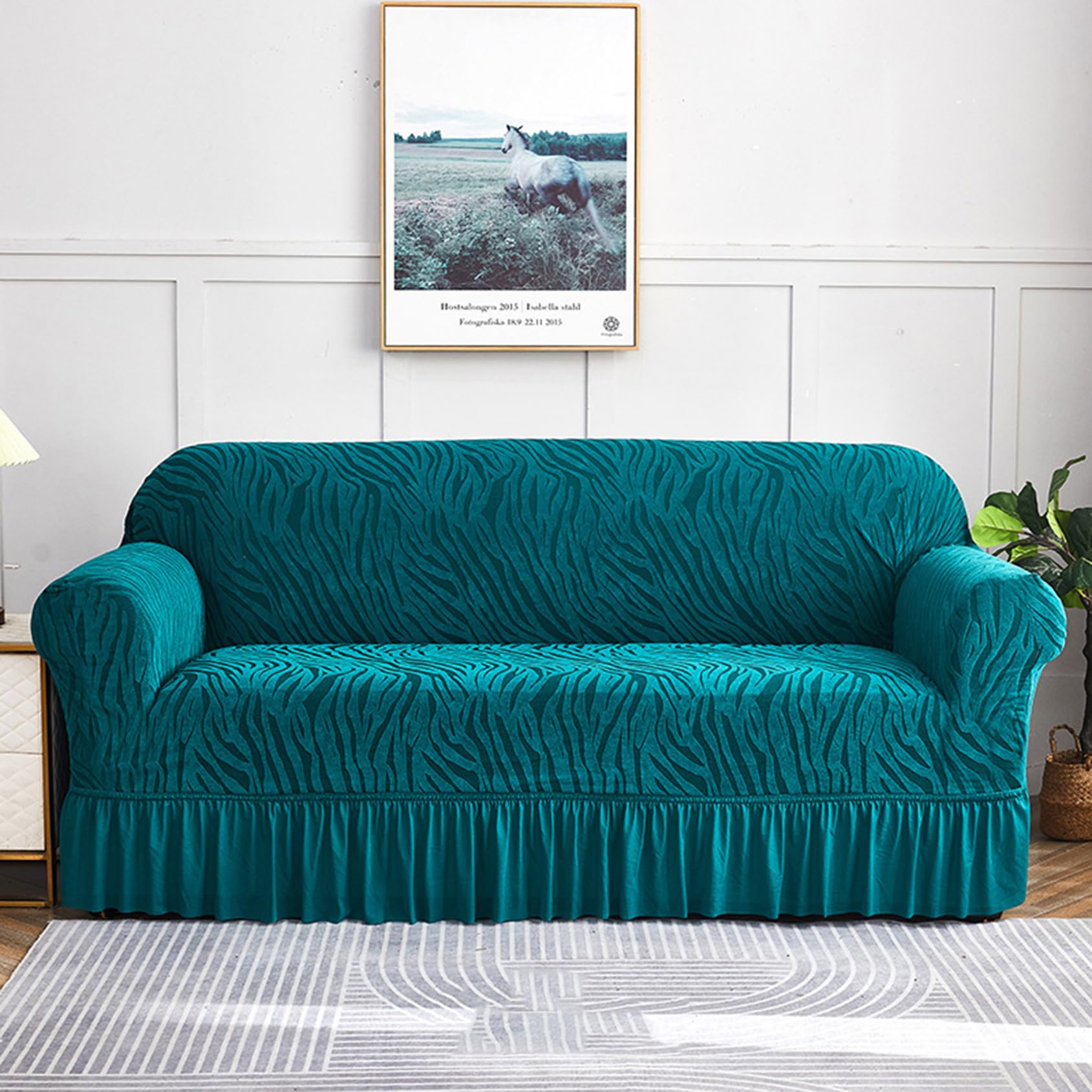 Pers F 1/2/3/4 Seater Sofa Cover, Thick Stretch Sofa Slipcover All-Inclusive Dustproo Sofa Covers Living Room Chair Covers Washable Urniture Protector Cover(Size:4 Seater(235-300Cm),Color:f)