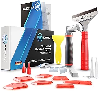 KISTEK® Silikonentferner Set [20-teilig] - Profi Werkzeug zum Silikon entfernen - Silikon Abzieher - Dichtmittel Bearbeitungsset inkl. Silikonfugen Abzieher, Fugenglätter, Fugenmesser & Fugenkratzer