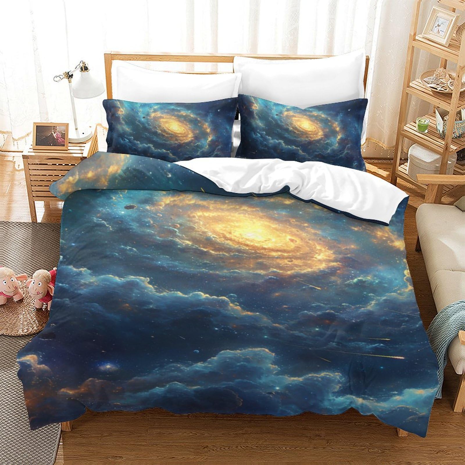 Housse de couette 140x200 galaxie 3D pour transformer la chambre des enfants