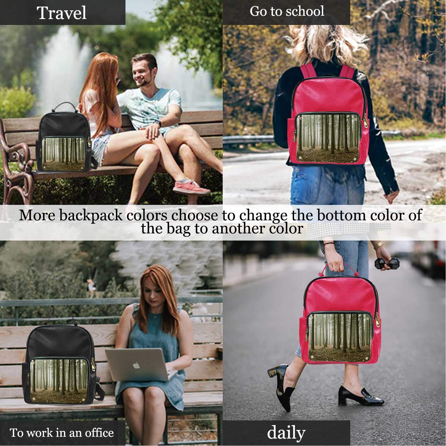 AB Misty Forest,Leather boy Bag underseat Carry on Luggage 15IN