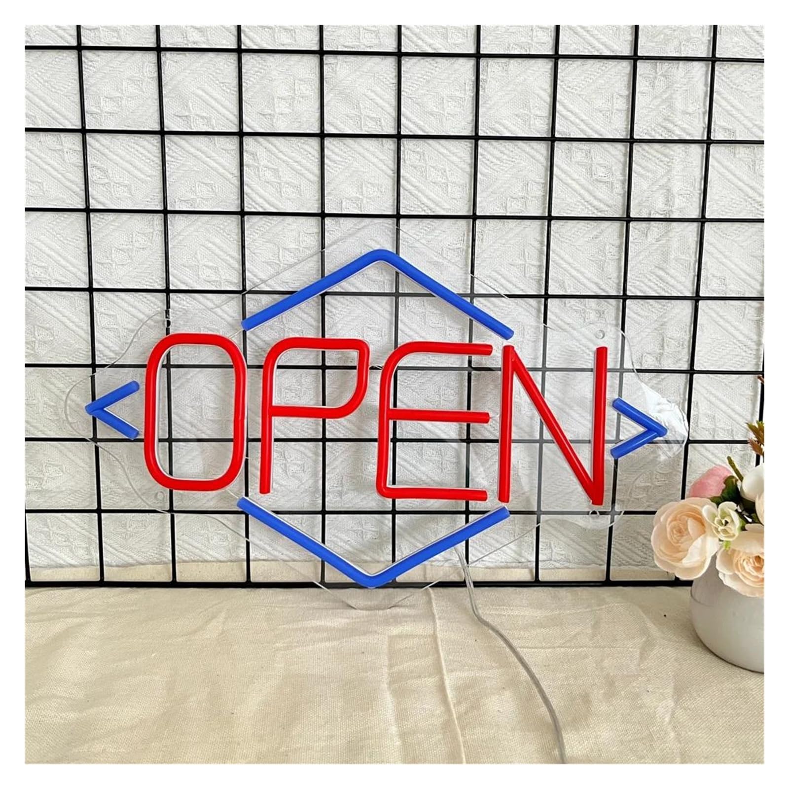 SHOUXI Sign Lamp Open Neon Sign Light Dimmable for Business Cafe Bar Restaurant Personalized Decoration Signs Illuminated USB Lamp 40cmx26cm