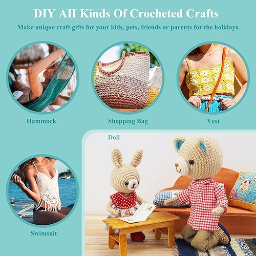 Miniatura 43 de Coopay Juego de ganchos de ganchillo cálidos 2G para mujeres, niñas, mamá, adolescentes, lindas agujas de ganchillo para arte de ganchillo de Fruta