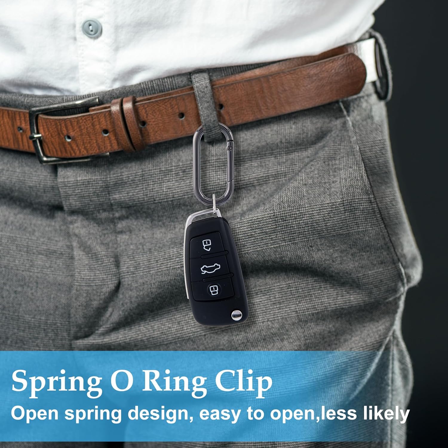 Oval Spring Ring Clips, Metal Keyring Purse Clip, Heavy Duty Opening O Ring Carabiner for Keychains,Backpacks, Keys - Image 6