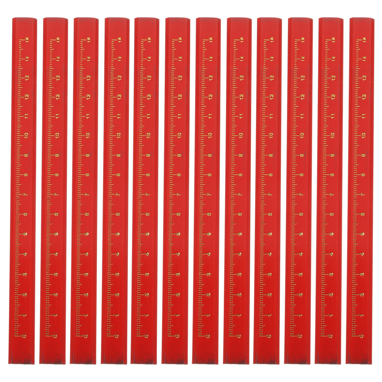 MAGICLULU Crayon de Charpentier Octogonal Rouge 50 Pièces en Bois et Plomb