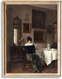 uniro Canvas Wall Art, Vintage Woman Portrait Print Rustic Farmhouse Wal...