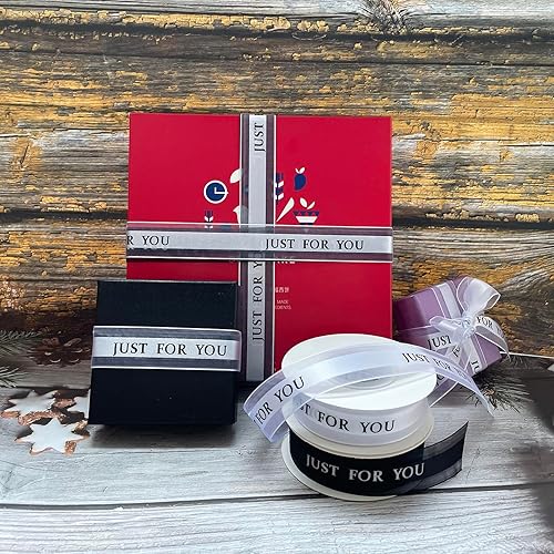 Miniatura 7 de 2 rollos de cintas de organza de satén con impresión, carrete de 1 pulgada por 25 yardas para envoltura de regalos de Navidad, recuerdo de boda,