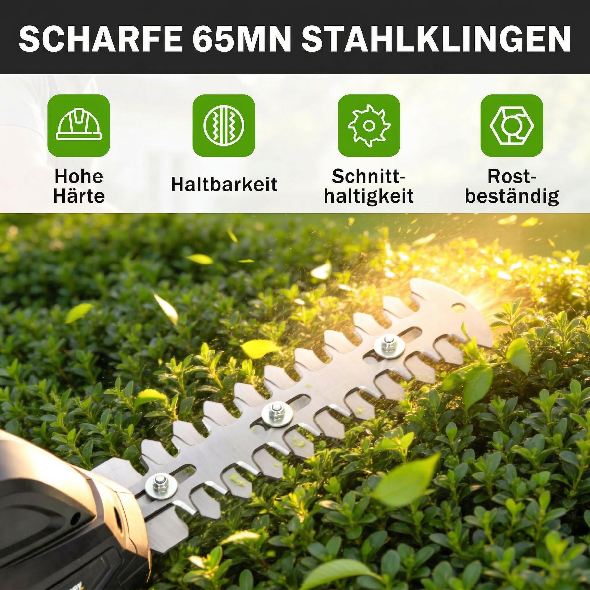 Outsunny 2-w-1 Nożyce akum. do żywopłotu 2x7,2V 2,0Ah 2ostrza czarny | Nożyce elektryczne do żywopłotu i krzewów ładowalne wymienne ostrza do gałęzi krzewów gałązek