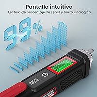 Vista 3 de KAIWEETS - Probador de voltaje sin contacto con porcentaje de señal, rango doble CA 12 V/70 V-1000 V, cables con corriente/sin corriente, pantalla
