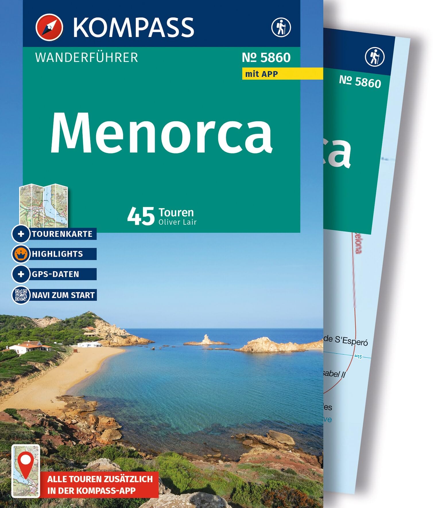 KOMPASS Wanderführer Menorca, 45 Touren mit Extra-Tourenkarte: mit Touren und GPS-Daten in der KOMPASS-App
