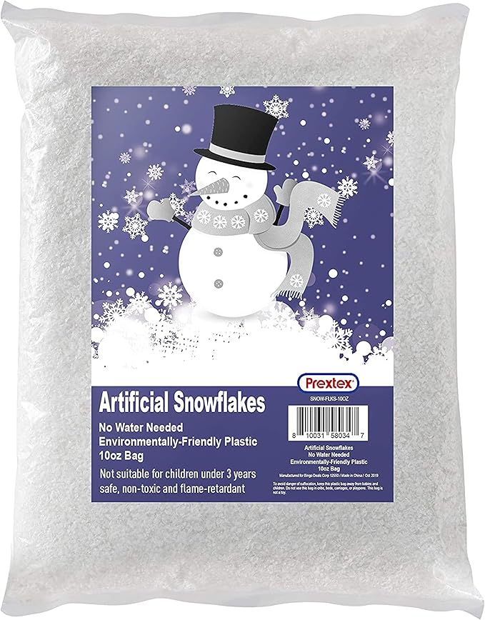 Prextex Artificial Snow 10 Ounces Fake Snow Decoration for