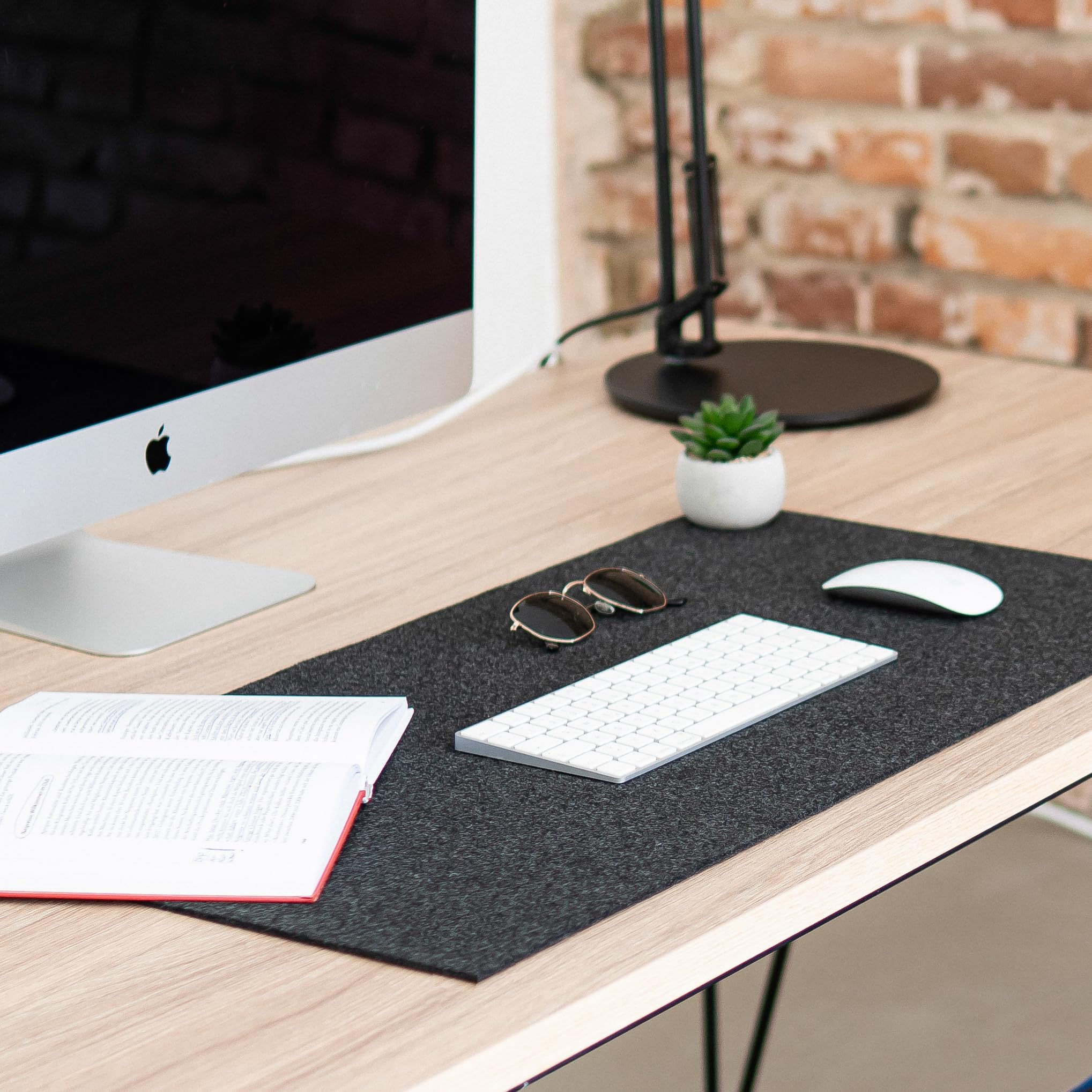 Tappetino Da Scrivania In Feltro 120x60 Cm - Antiscivolo, Grigio Chiaro Per Ufficio E Casa - Foto 3