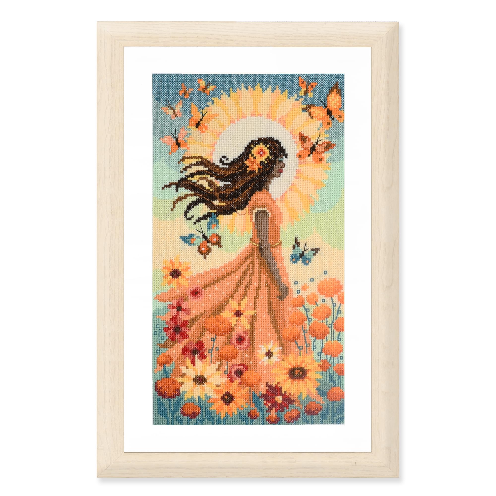 Point de croix compté Fille avec le Soleil broderie Vervaco 16x28 cm - 7