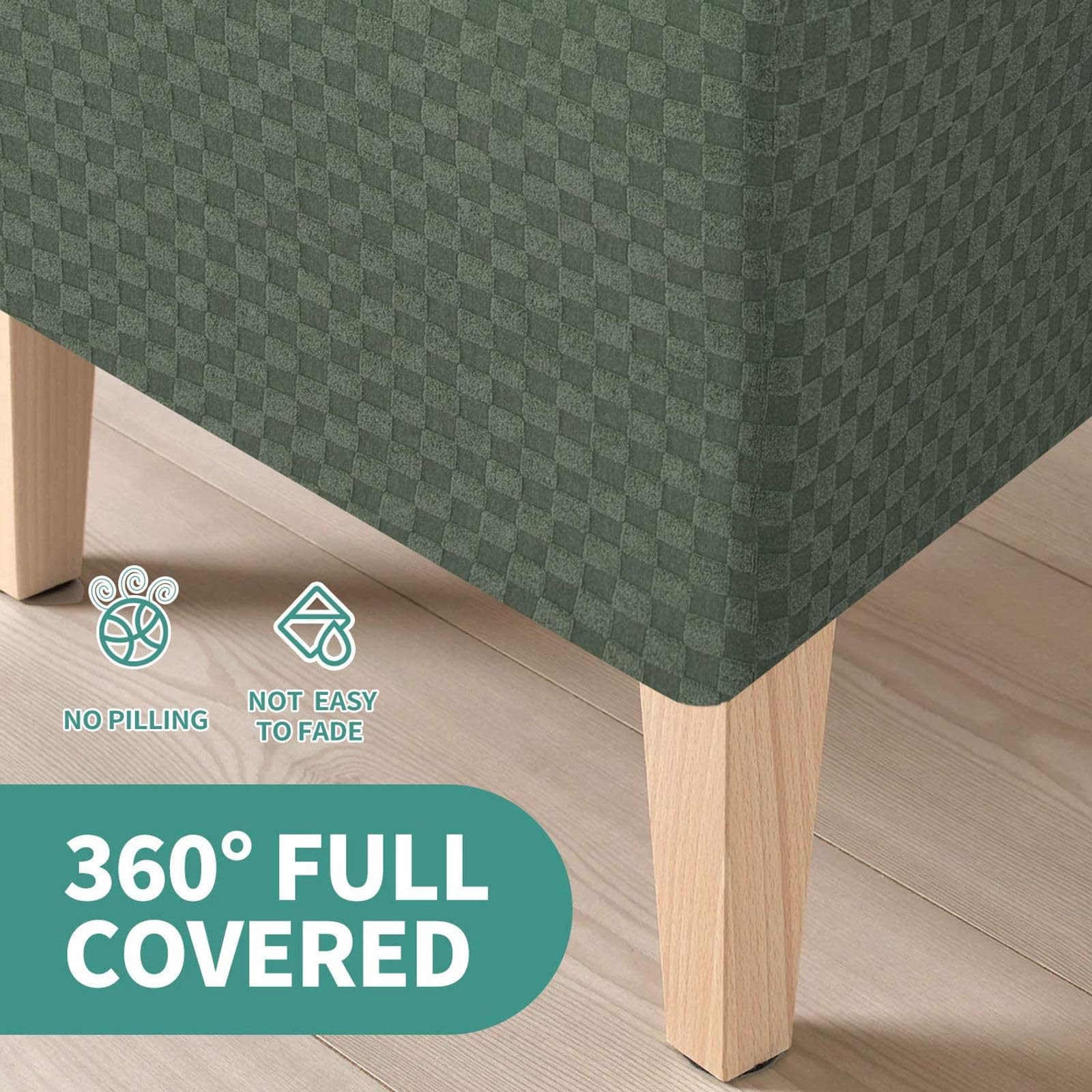 Copri-pouf elasticizzato, rettangolare, stampa moderna, fodera per poggiapiedi con fondo elastico, lavabile, super morbida, universale, colore: viola chiaro