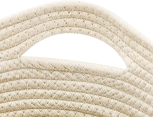 Miniatura 8 de Jolitac Paquete de 3 cestas de almacenamiento para organizar, cestas de cuerda tejida, cubos de almacenamiento de 11 x 11 pulgadas para organizador