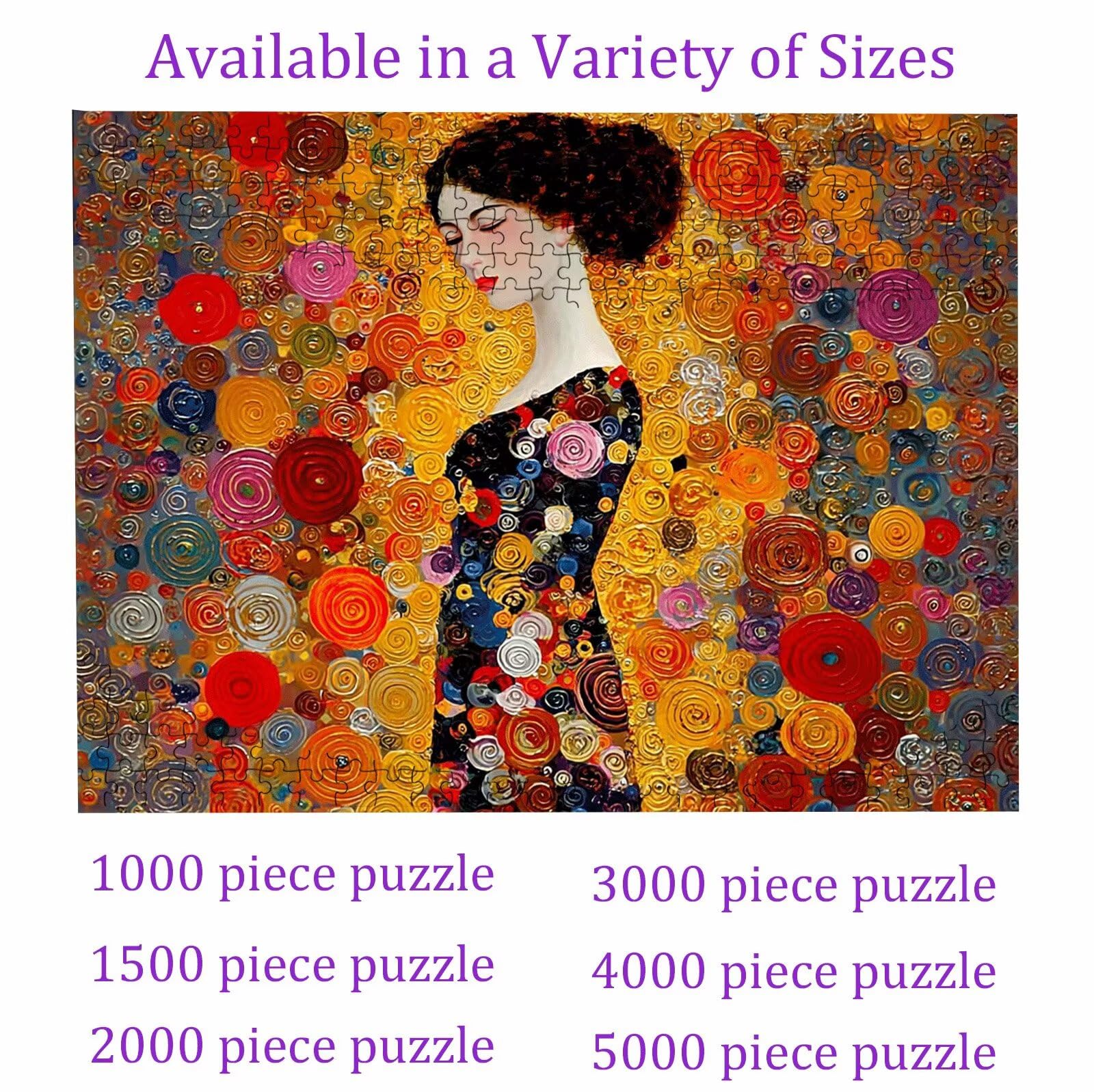Puzzle astratto donna, Puzzle Adulti 3000 pezzi, Puzzles Legno con Squisita Scatola di Imballaggio, Rompicapo per Esperti con Incastro Perfetto, Stampa Alta Definizione, Regalo per Adulti W3H-664