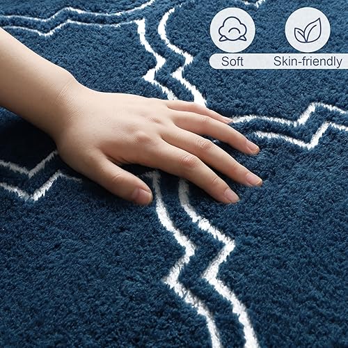 Miniatura 21 de Amearea Alfombra mullida para interiores, alfombras marroquíes suaves con enrejado para dormitorio, alfombra moderna para sala de estar, habitación