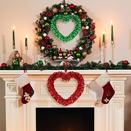 Miniatura 5 de Bencailor 4 guirnaldas de oropel con alambre, guirnalda de rayas coloridas de Navidad, guirnalda de Navidad, guirnalda de alambre colgante,