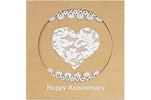 13th Anniversary Card Gifts: Lace Anniversary Card, Leather Happy Anniversary Card Gifts For Him Her