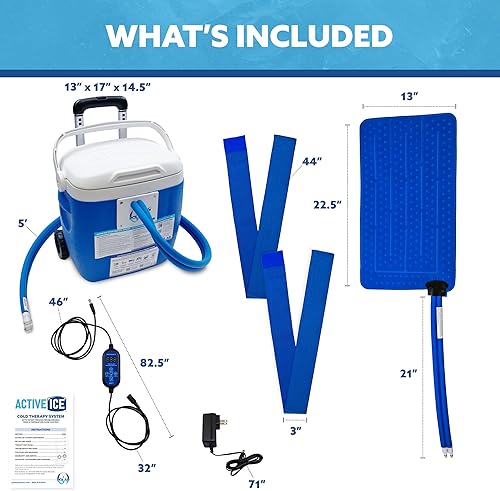 Miniatura 2 de Polar Products Active Ice 3.0 - Sistema de terapia de frío rectangular universal grande con temporizador digital programable, enfriador de 16