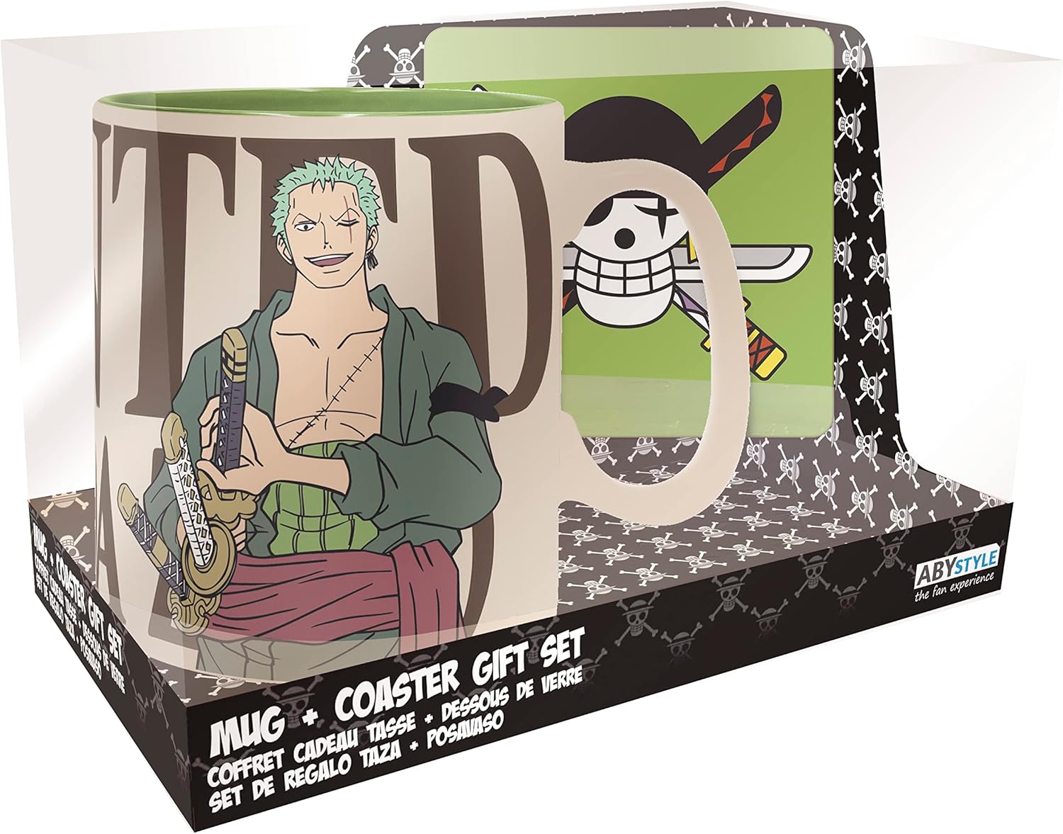 ABYstyle Zoro Ceramic Coffee Tea Mug 16 Oz. & Absorbent