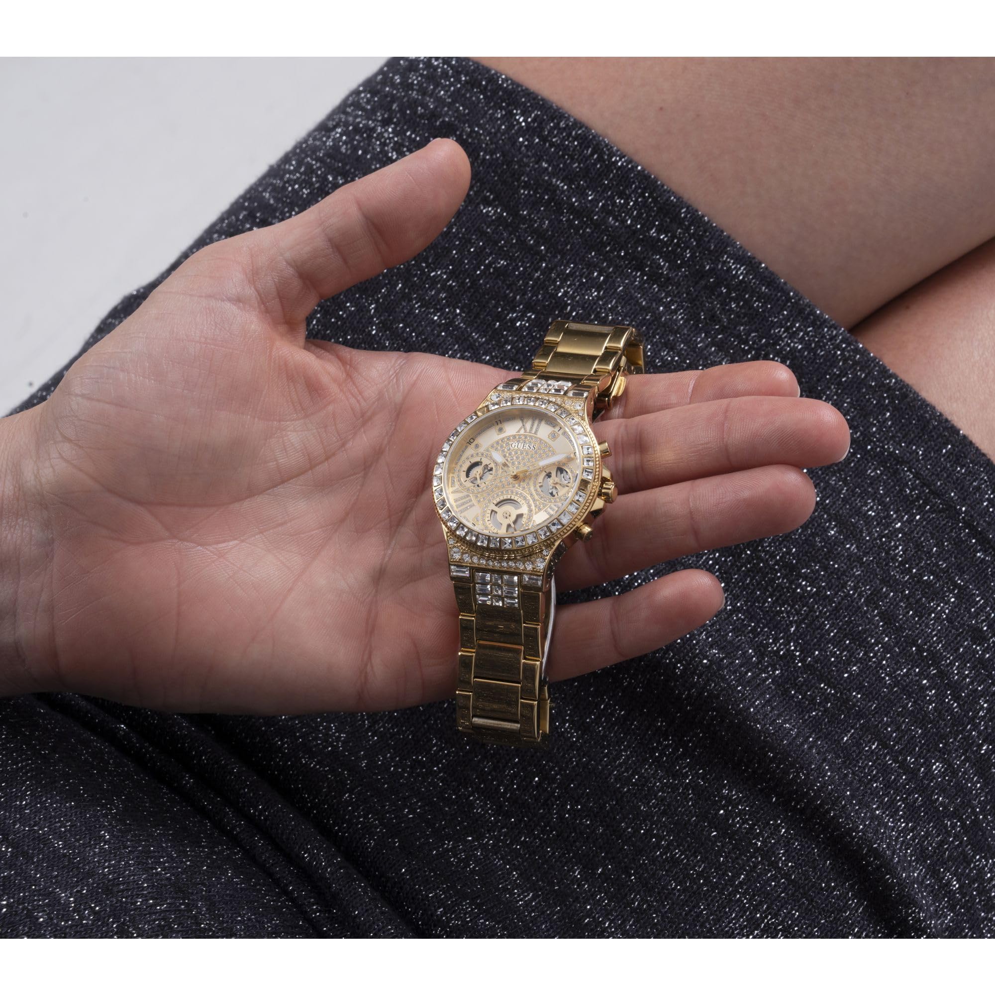 GUESS 36mm Orologio Multifunzione Glitz Quadrante con Cristalli