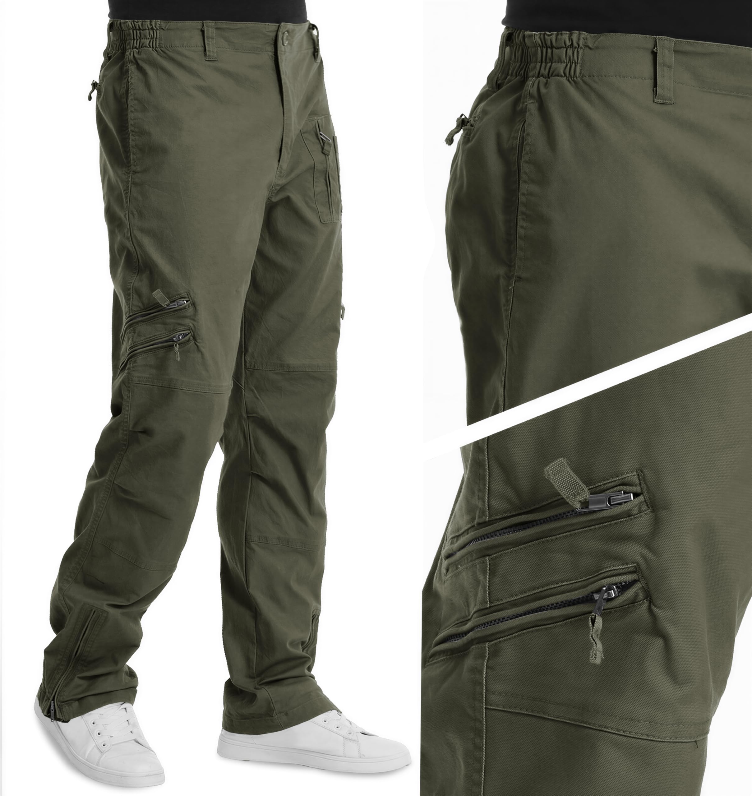 Magcomsen Pantaloni cargo in cotone da lavoro, attività all’aperto, campeggio, escursionismo, modello largo