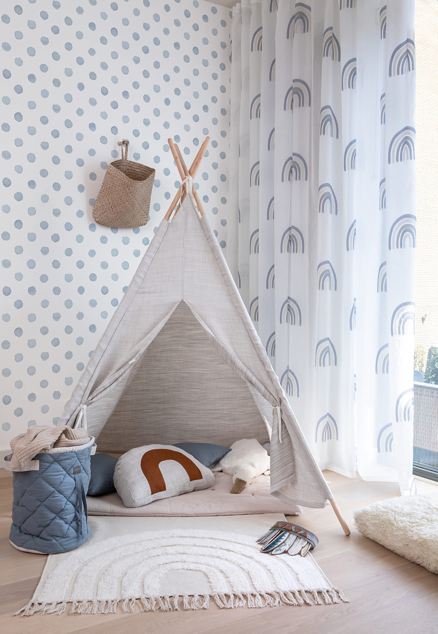Rasch Behang 300949 - lichtblauw vliesbehang met ruimtemotief en planeten; kinderkamer behang - 10,05 m x 0,53 m (l x b