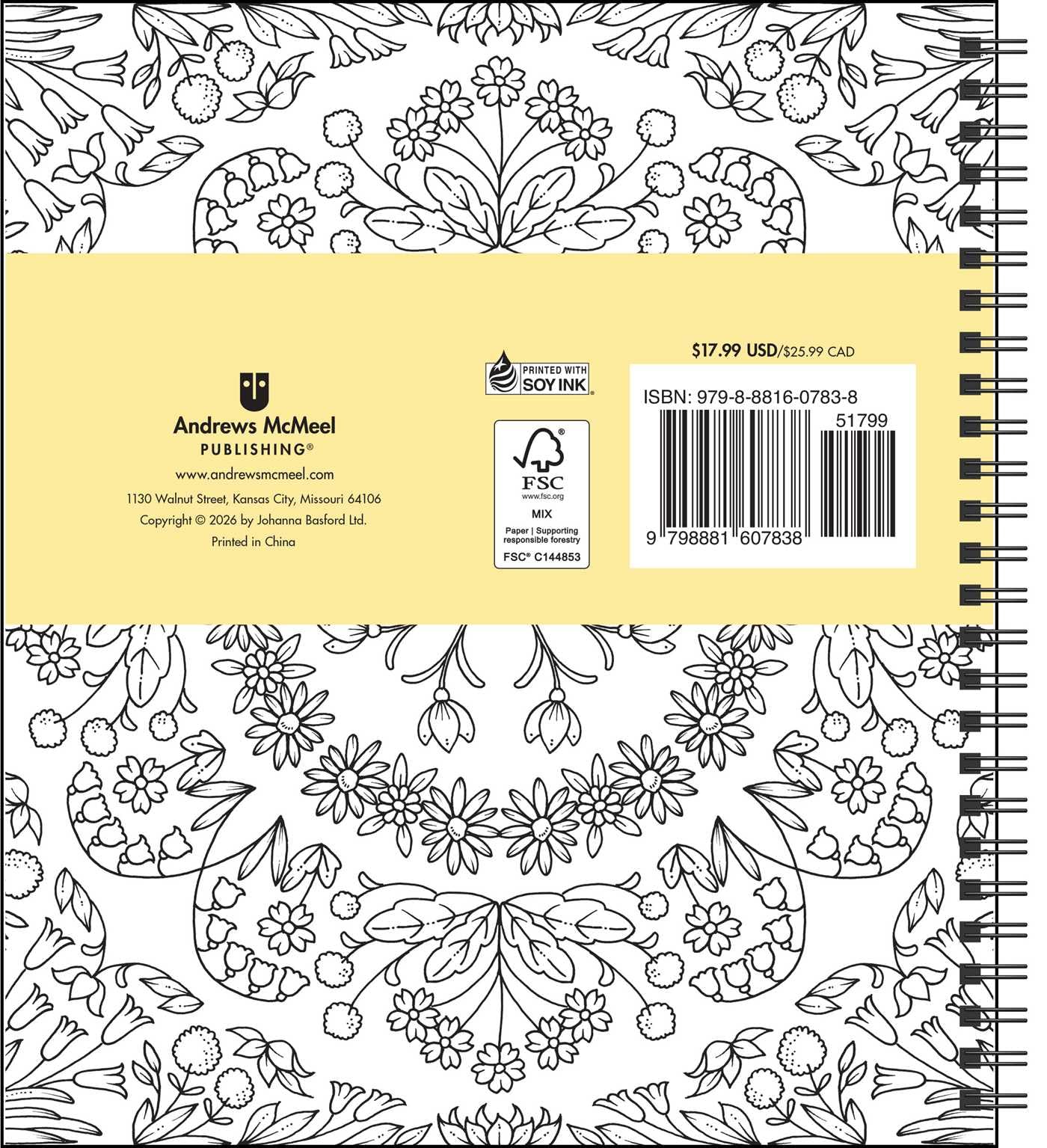 Johanna Basford 2027 Weekly Coloring Calendar