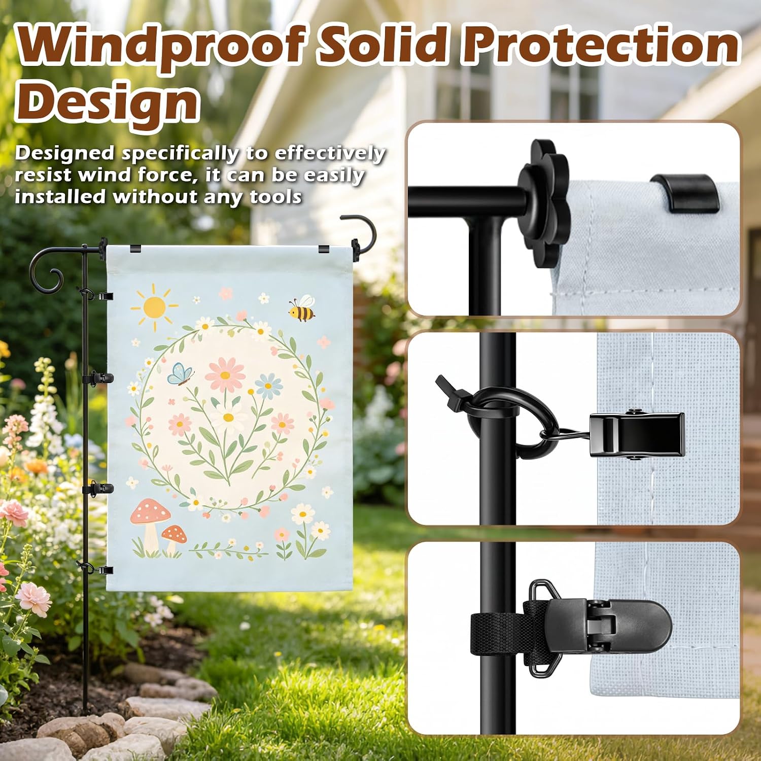 35Pcs Garden Flag Clips Anti Wind Kit for Flagpole image 4
