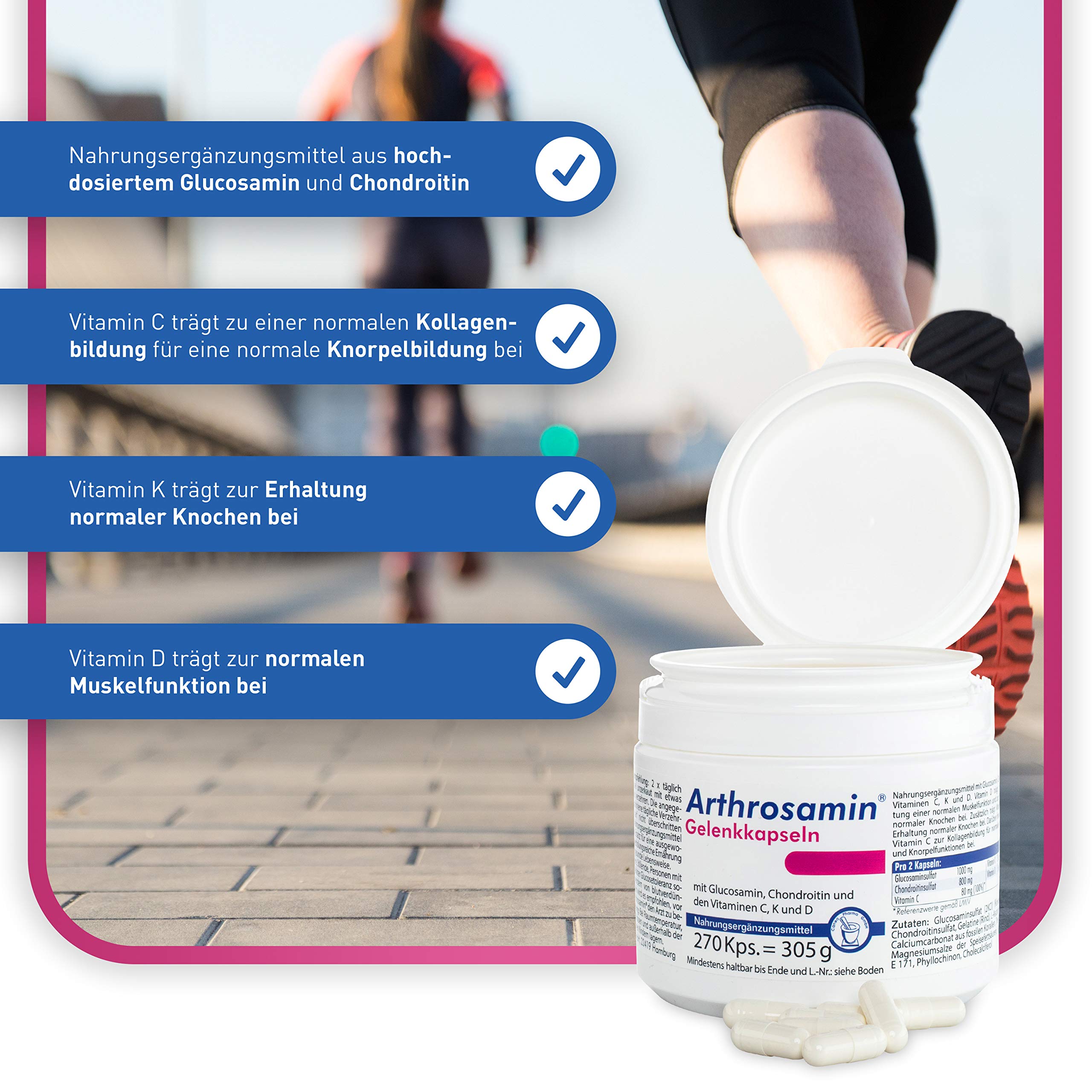 Gelenkkapseln - Hochdosiert mit Glucosamin + Chondroitin für geschmeidige Gelenke - Das Original aus der Apotheke, 270 Stück