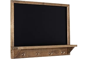 Wall-Mounted Kitchen Chalkboard Organizer with Hooks