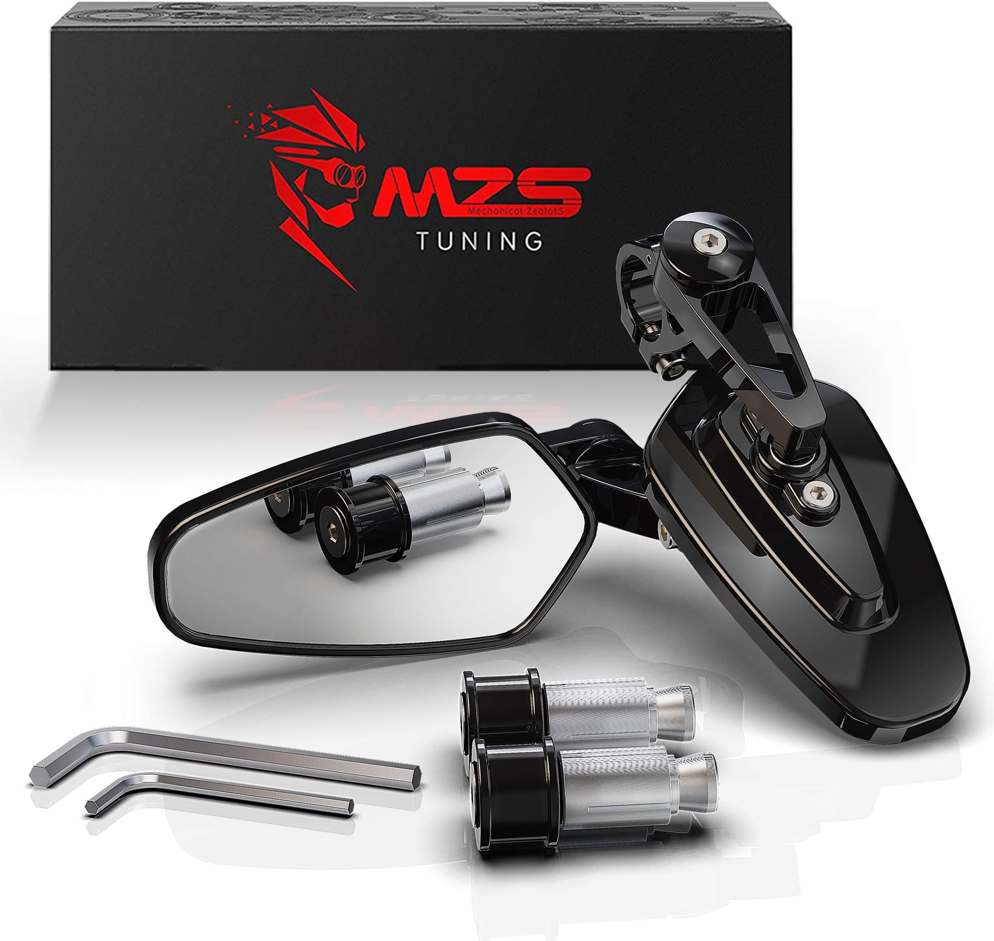 MZS Arrow Bar End Mirrors, 7/8 Motorcycle Rear View mirror