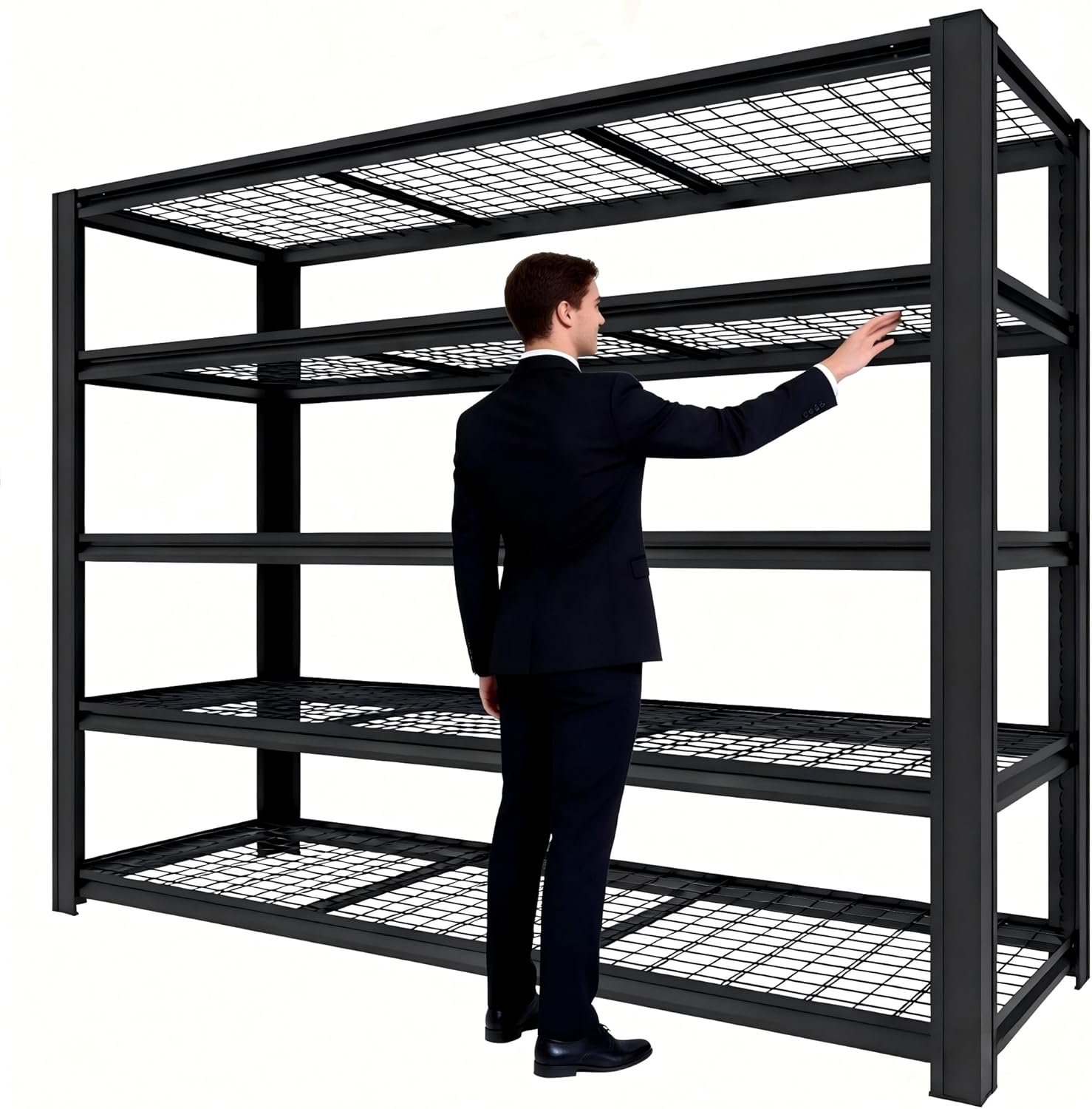 84“H Garage Shelving, Heavy-Duty Storage Racks, 3,500-lb Capacity, 84”H x 54.87“W x 24”D, Adjustable Metal Shelving Units, Ideal for Garage Storage, Warehouses, and Commercial Spaces(84H*54.87W*24D)