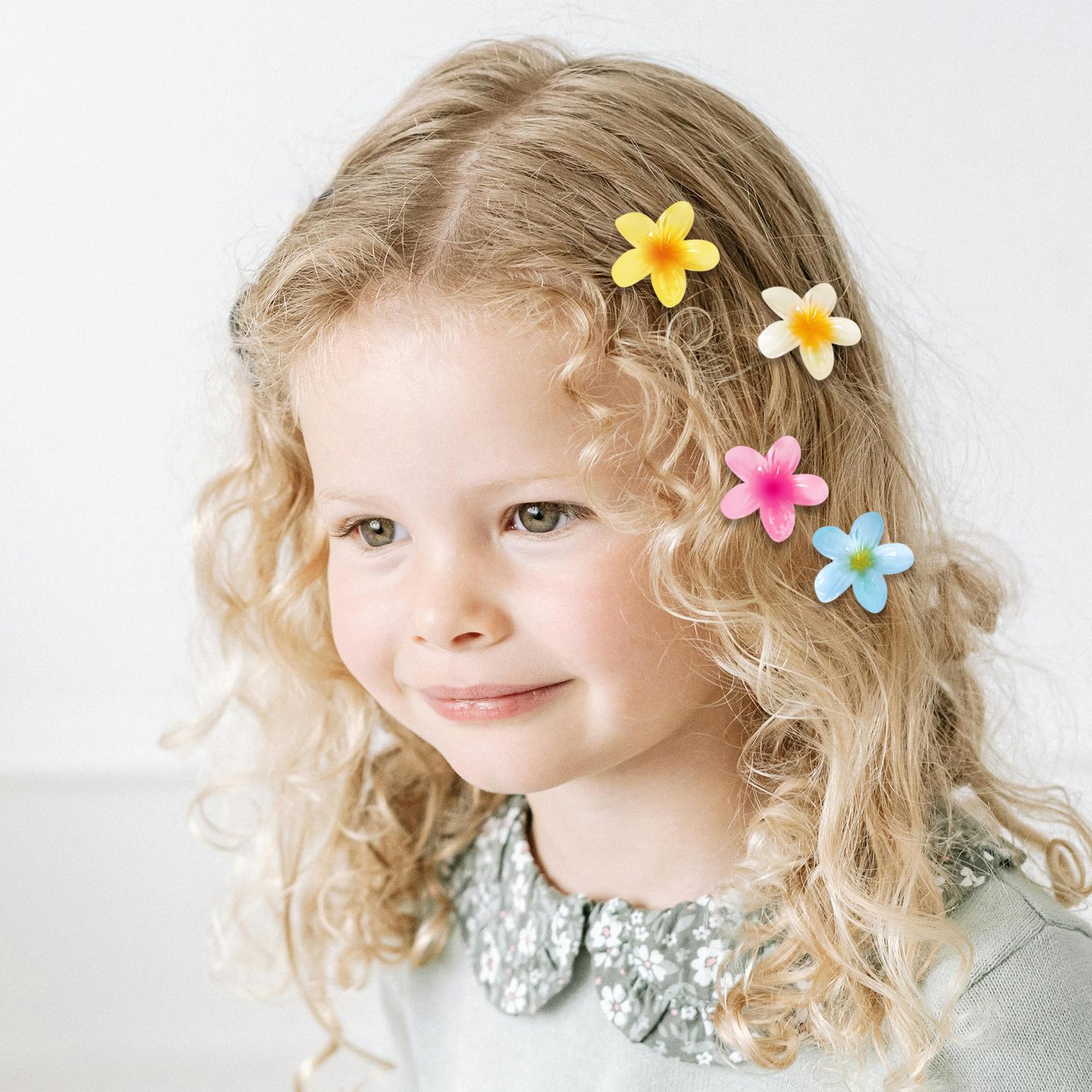 10Pcs Small Flower Hair Claw Clips for Women and Girls Mini Hawaiian Hibiscus Claw Clips - Image 4