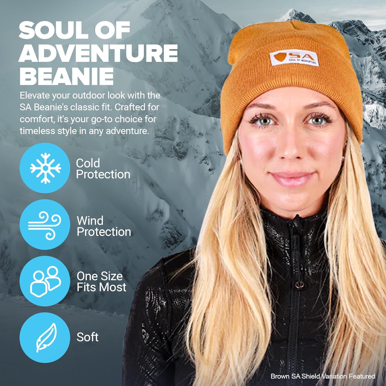 S A Co. Beanie - Double-Needle Stitching, Machine Washable