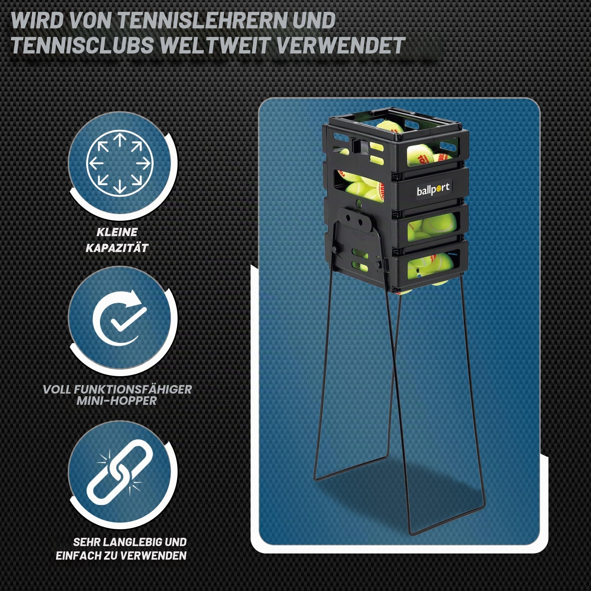 Tourna Mini-Ballport-Tennisball-Tennisball-Tonabnehmer