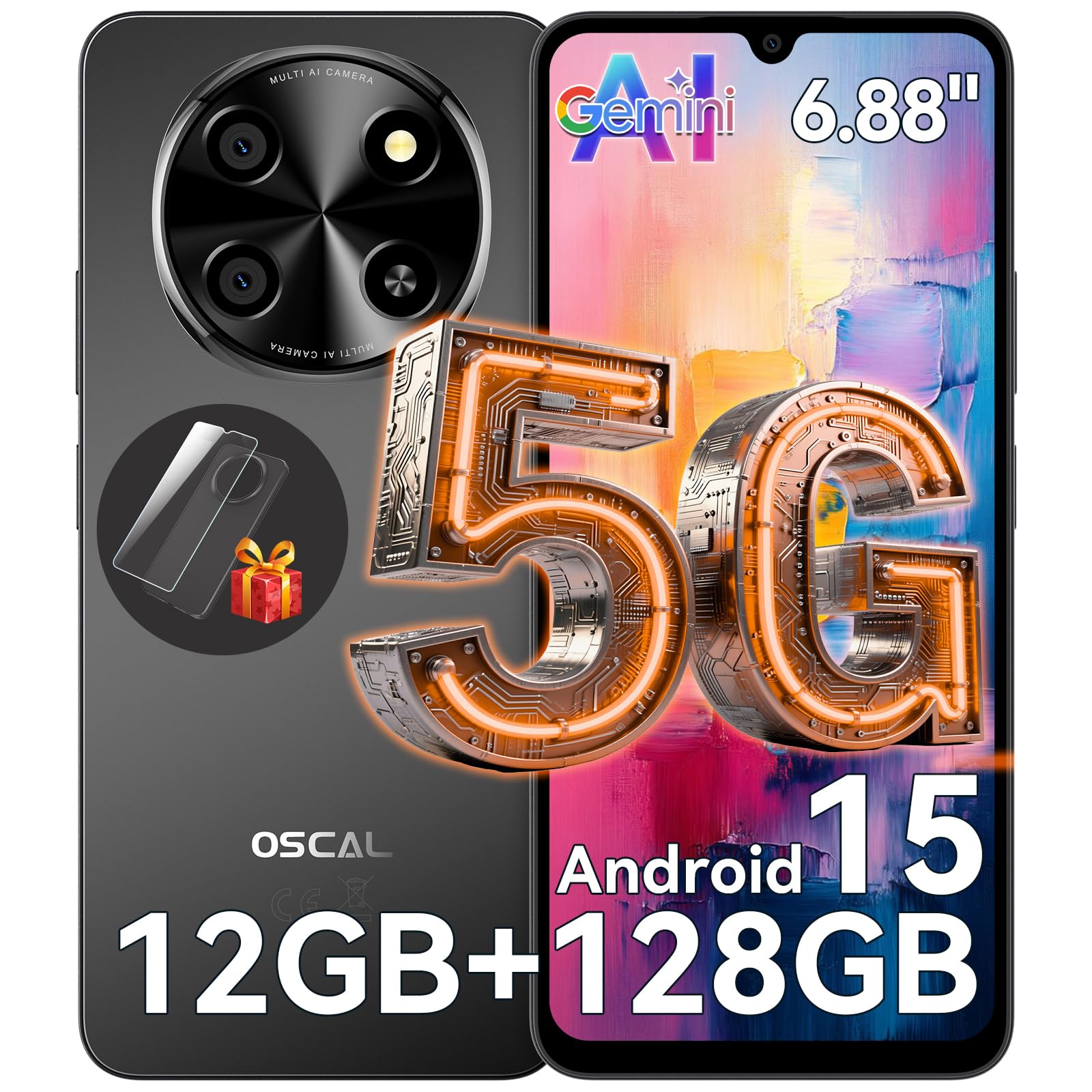 schermo cellulare oscal tiger 8 hd+ 120hz 5g ai