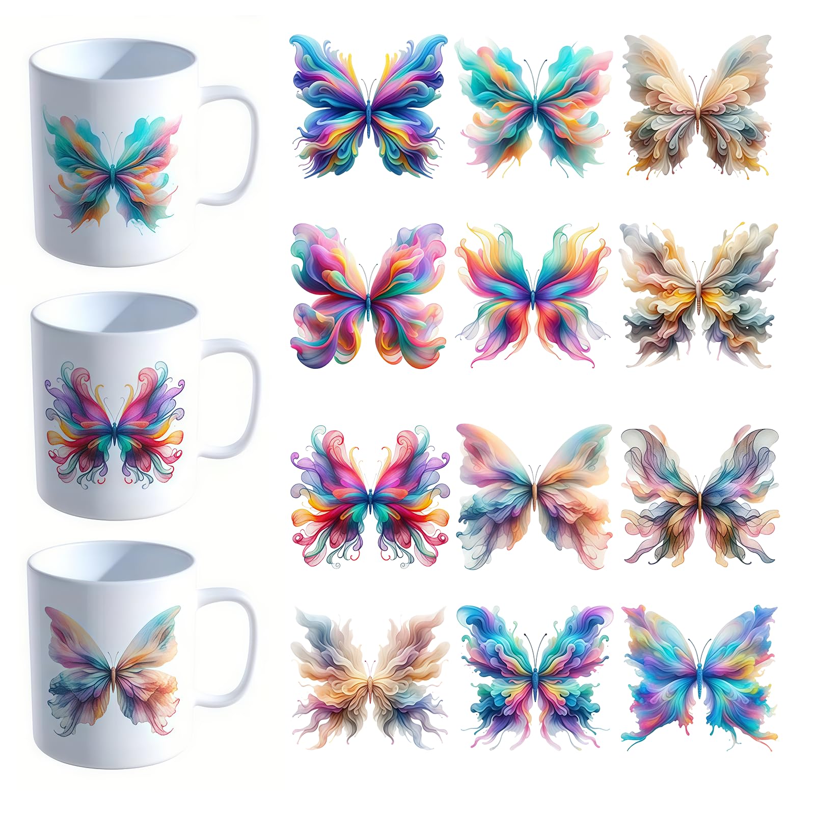 F02C18K01 UV DTF Cup Wraps Winter UV DTF Transfer Waterproof Sticker for Glass Cups Furniture Craft DIY Crafts，Rub on Transfer Stickers for DIY Water
