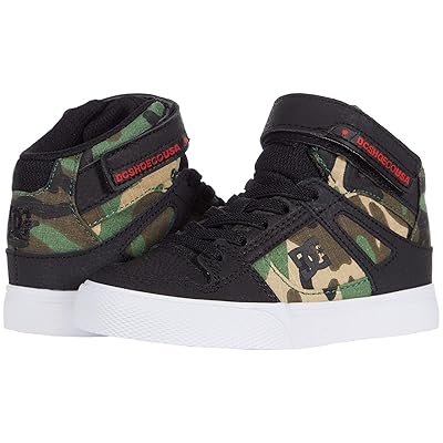 DC Kids Pure High Top EV (Little Kid/Big Kid) Boy Kids Shoes Black Camo