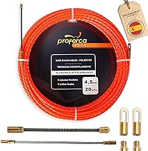 PROFERCA® Professional Cable Guide 4.5 mm and 20 Metres of Braided Polyester with Interchangeable Terminals | Replacement Accessories | Electric Cable Grommets