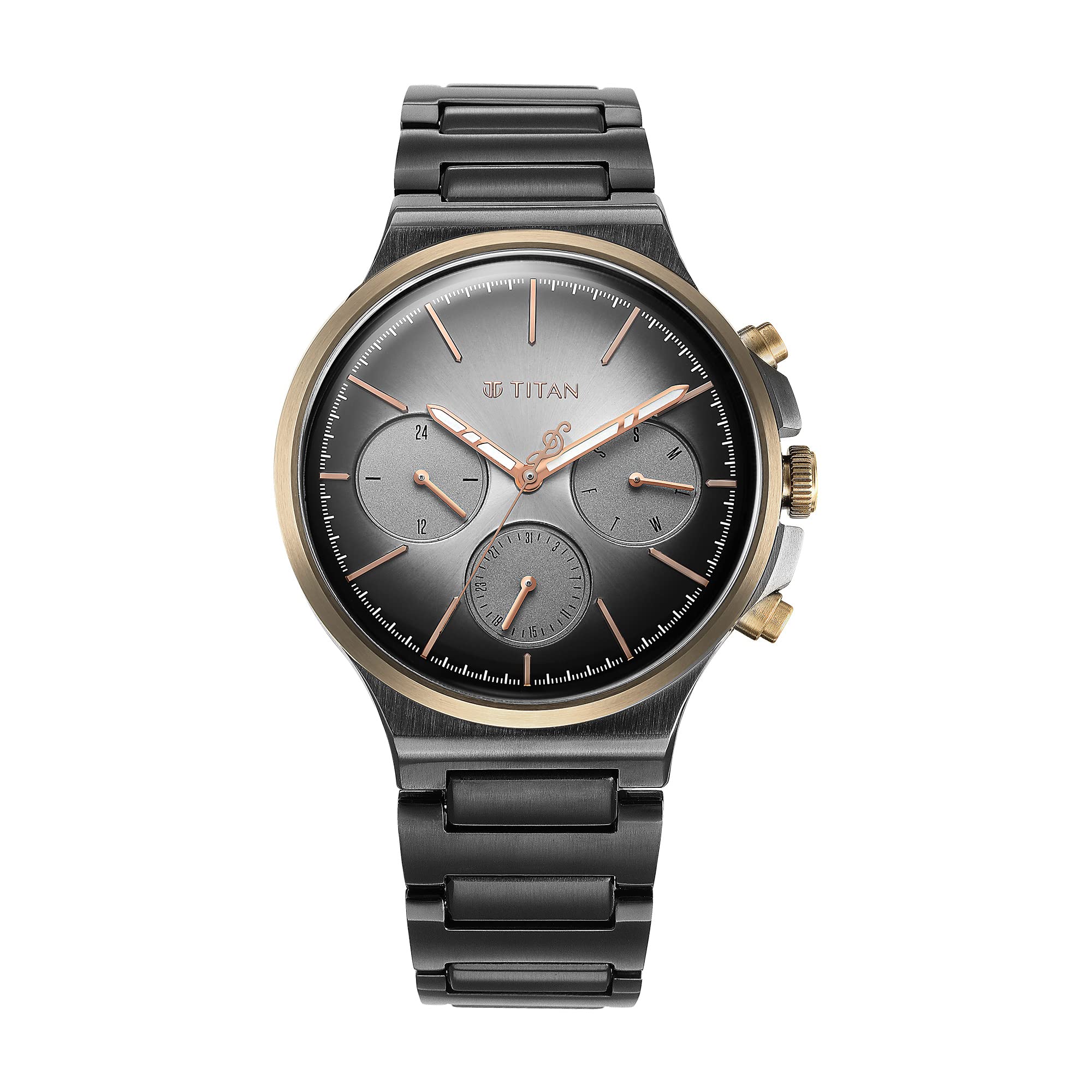 Titan Regalia Quartet Grey Dial Analog with Day and Date Stainless Steel Strap Watch for Men-NS1883KM01 (B0BFM97QF9) Amazon Price History, Amazon Price Tracker