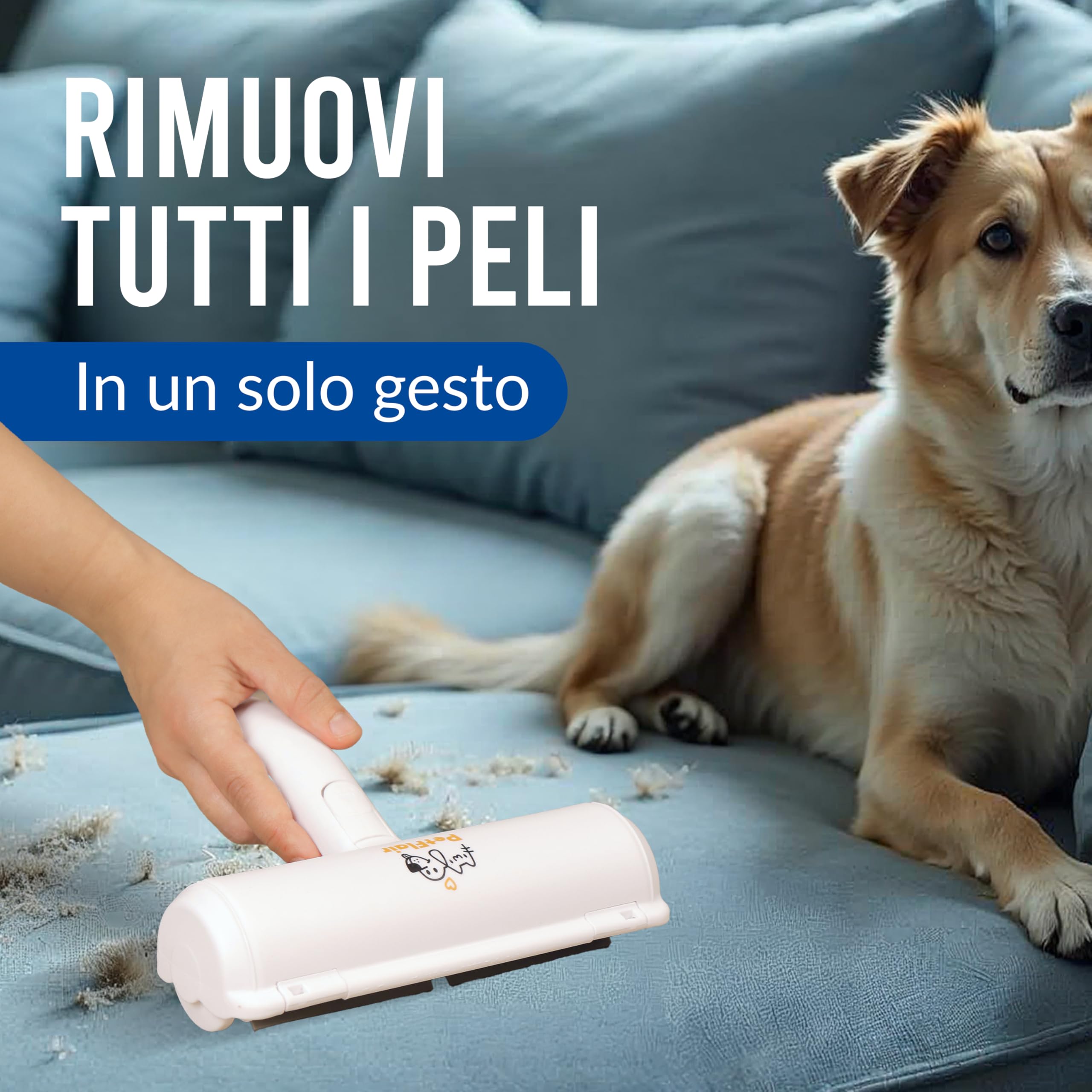 Togli Peli Animali – Spazzola Leva Peli Riutilizzabile per Cani e Gatti - Rimuovi Peli da Divani, Letti, Tappeti, Vestiti - Raccogli Peli Animali Universale (Rosso)