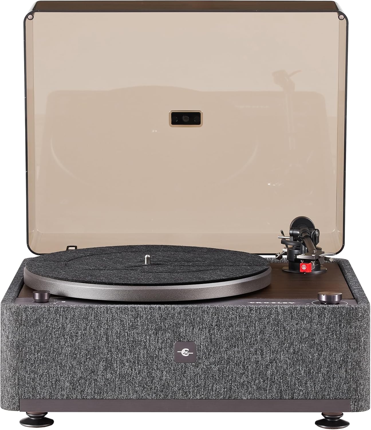 Crosley E200A-WADG 2-Speed Record Player Turntable, VibrationBlock Technology, Dual-Platform Suspension, Walnut
