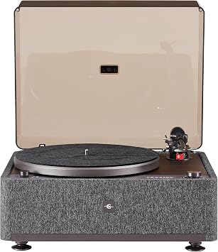 Crosley E200A-WADG 2-Speed Record Player Turntable, VibrationBlock Technology, Dual-Platform Suspension, Walnut