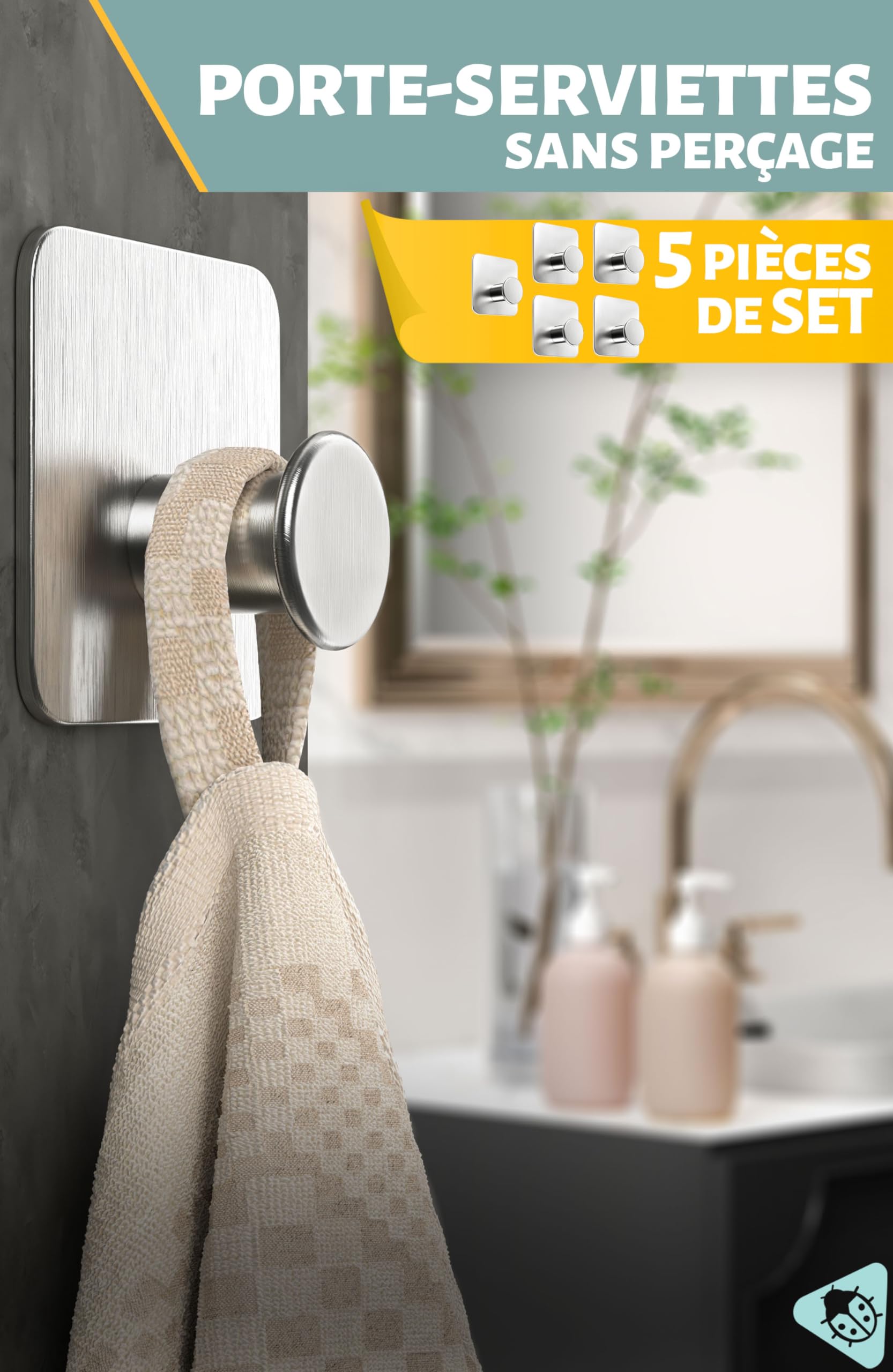 Lot De 6 Crochets Porte-serviettes Universels En Plastique Blanc Pour Porte-serviettes